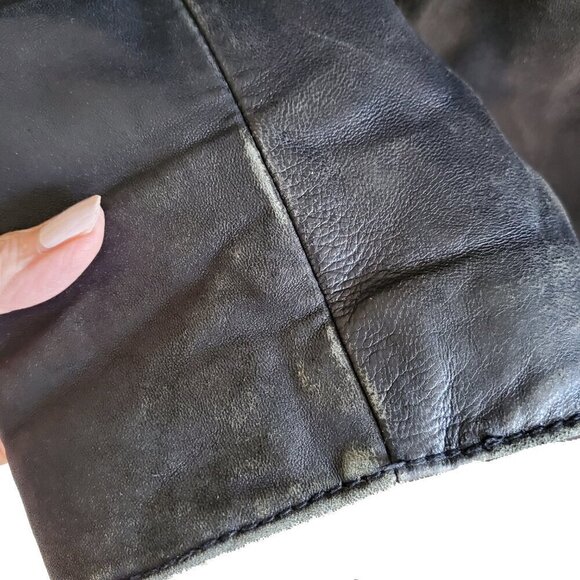 Marc New York Genuine Buttery Soft Leather Black Motorcycle Jacket Size L - Picture 15 of 16